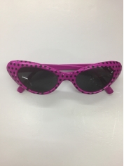 50's Pink / Black Spots Novelty Glasses